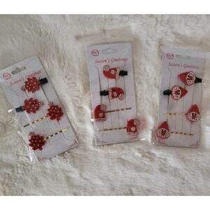 TC Collection Christmas Holiday Rhinestone Hair Clips 3 Packs Stocking Stuffers